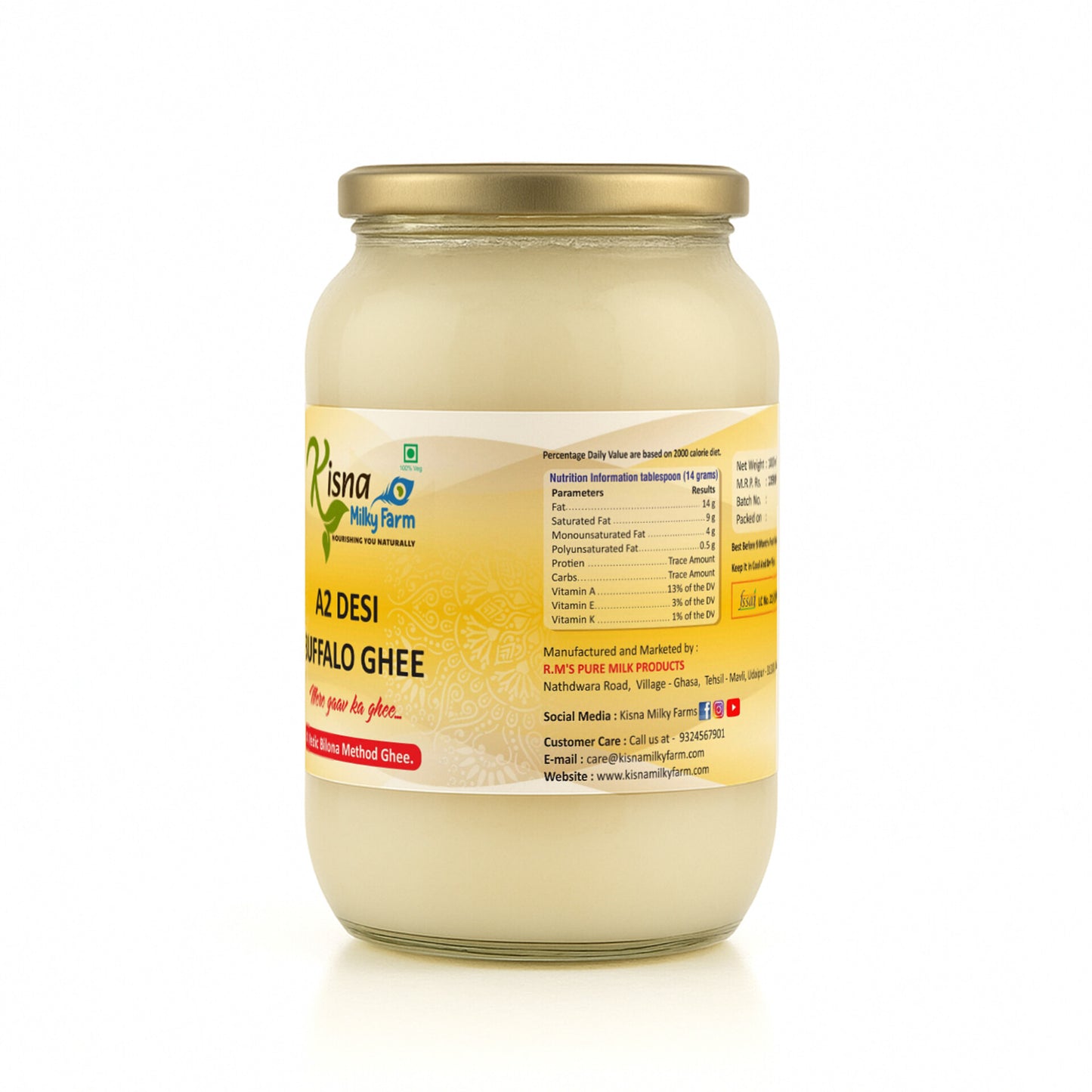 A2 Desi Buffalo Ghee | Made by the ancient Vedic Bilona process