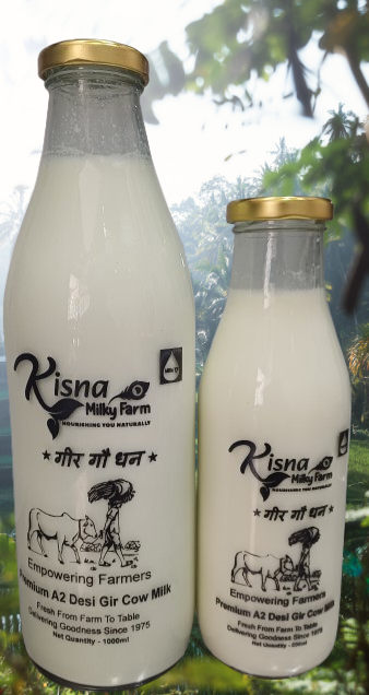 A2 Gir Cow Milk - 1 Litre/day - Glass Bottle (Returnable)
