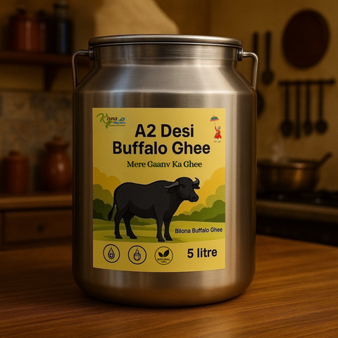 A2 Desi Buffalo Ghee | Made by the ancient Vedic Bilona process – 5 Ltr
