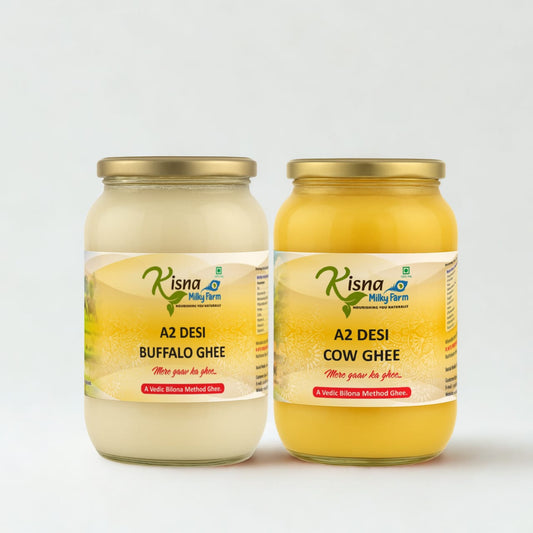 Combo Pack: 1000 ml A2 Buffalo Ghee &amp; 1000 ml A2 Cow Ghee